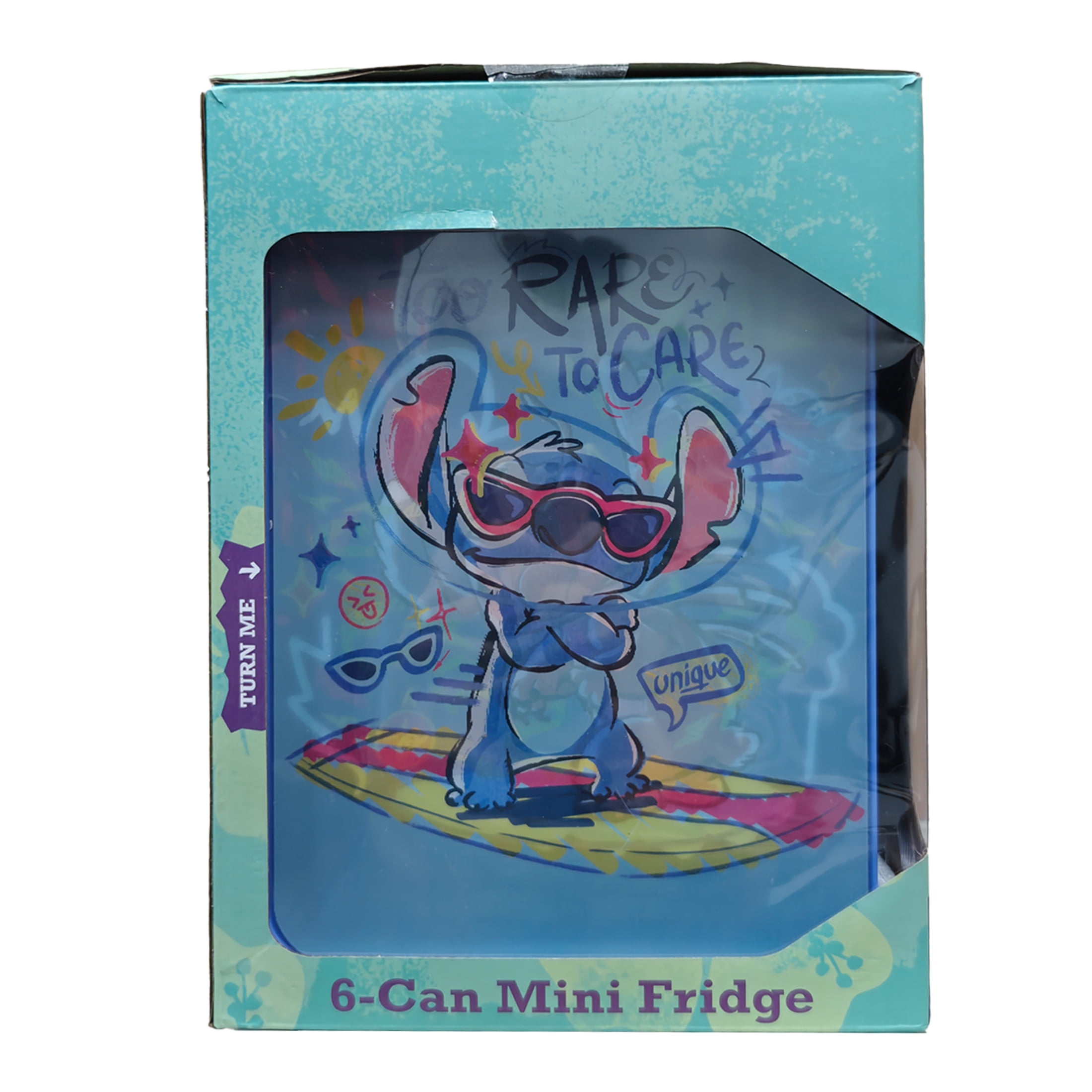 Disney's Stitch 4L 6-Can Lenticular Portable Mini Fridge, Blue