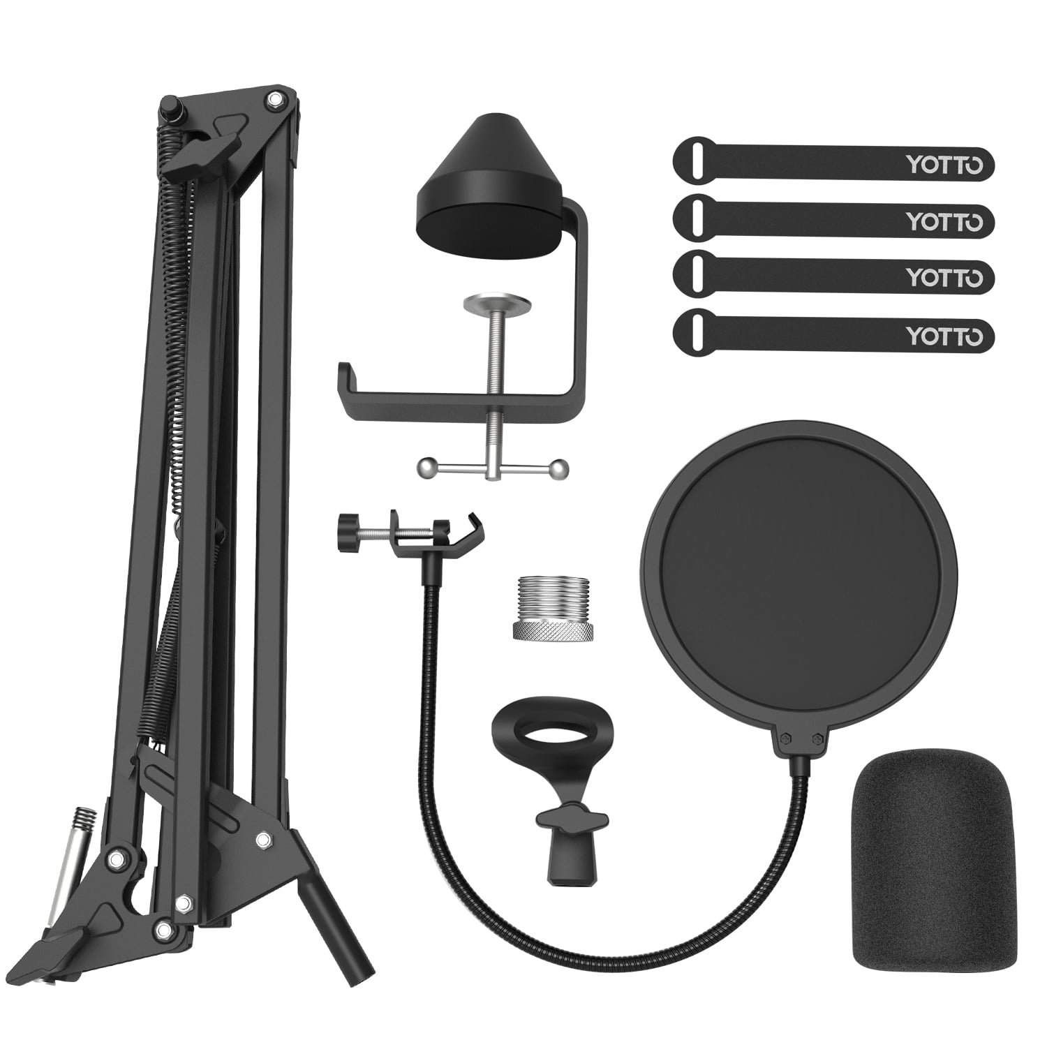 YOTTO USB Microphone Cardioid Condenser Mic 192KHz/24bit Plug and Play  Professional Studio Podcast Microphone with Adjustable Microphone Stand  Suspension Scissor Boom Arm, Pop Filter, Shock Mount 