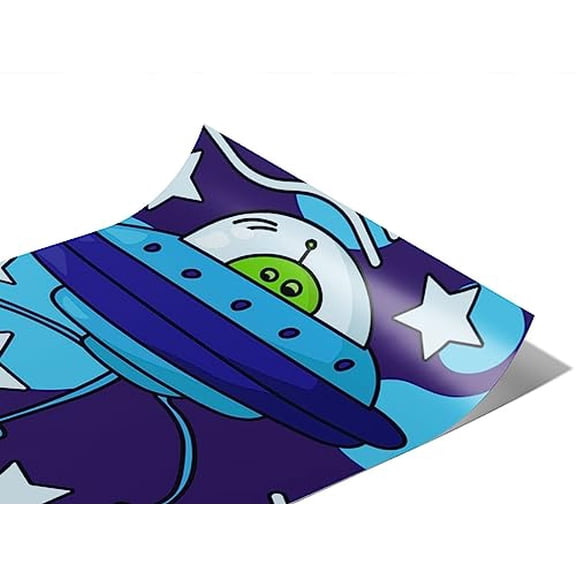 Rwraps Alien Science Fiction Beamed Up Gloss Vinyl Film Wrap 59in x 6in Vinyl Vehicle Car Film Sheet