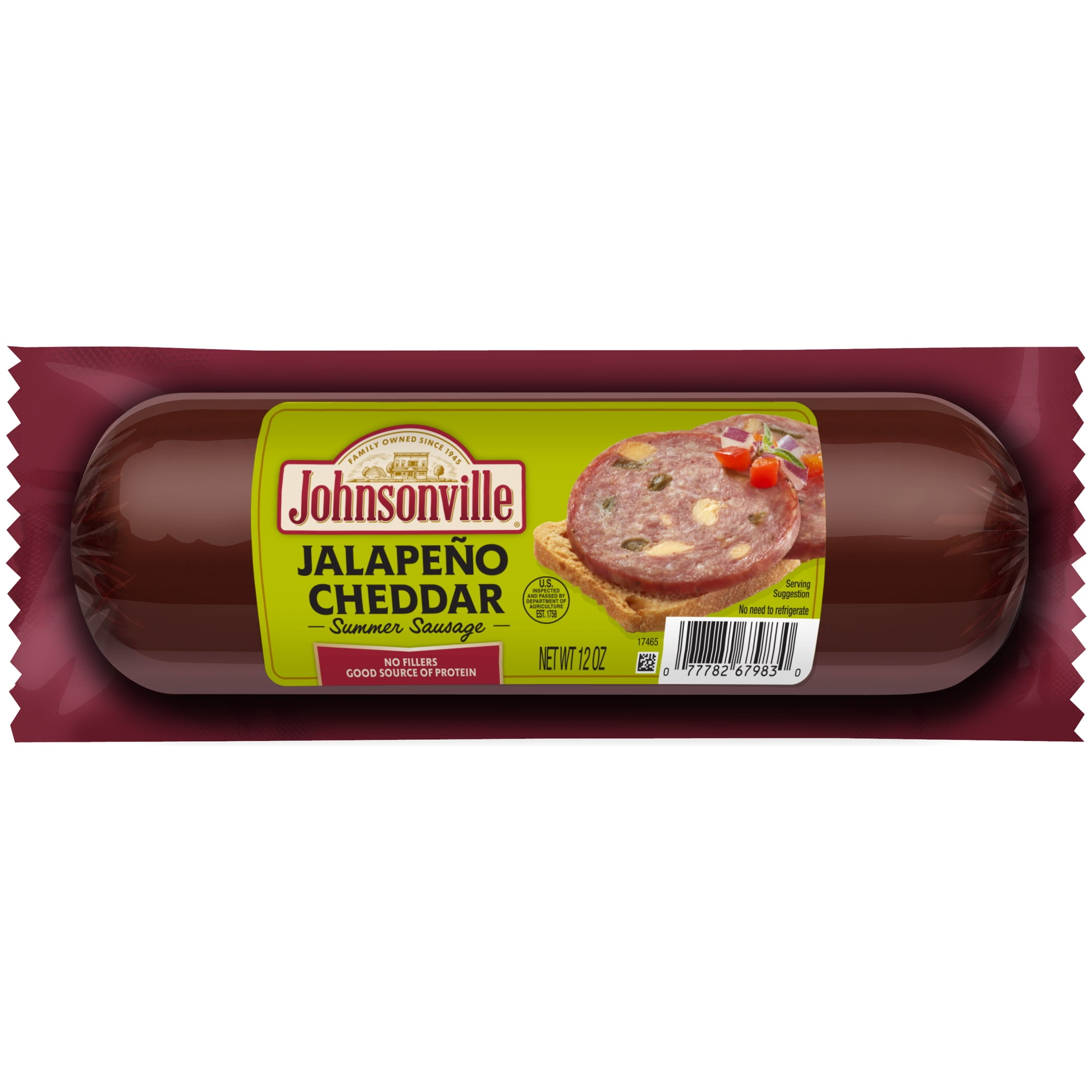 Johnsonville Jalapeno Cheddar Snack Summer Sausage Pork & Beef
