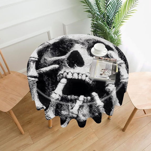 RKSupls 60 Inch Round Tablecloth, Zebra Black White Premium Polyester Straight Edge Wrinkle Resistant Washable Table Cover for Party Home Dining Decor