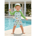 thumbnail image 4 of BemeyourBBs Newborn Baby Boys Girls One Piece Swimsuit with Hat Infant Bathing Suit UPF 50+ Rash Guard Zipper Swimwear Long Sleeve Fishing Duck Printed Summer Beachwear, 4 of 9