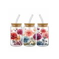 thumbnail image 2 of 5pcs/Set Beautiful Flowers UV DTF Transfer Sticker Libbey Glass Cups Diy Wrap Transfer Sticker For 16oz Glass Cup Waterproof Sticker Bottle Sticker Ad, 2 of 5