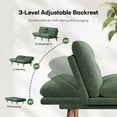 thumbnail image 2 of CHITOOMA 75" Futon Sofa Bed with Adjustable Backrest and Armrests, Convertible Sleeper Couch for Living Room, Bedroom, Apartment or Office, Green, 2 of 10