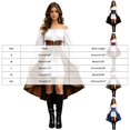 thumbnail image 3 of JFOPQVSM Women Midi Red Traditional Dress Women Dirndl Dress with Dirndl Apron for Oktoberfest, 3 of 9