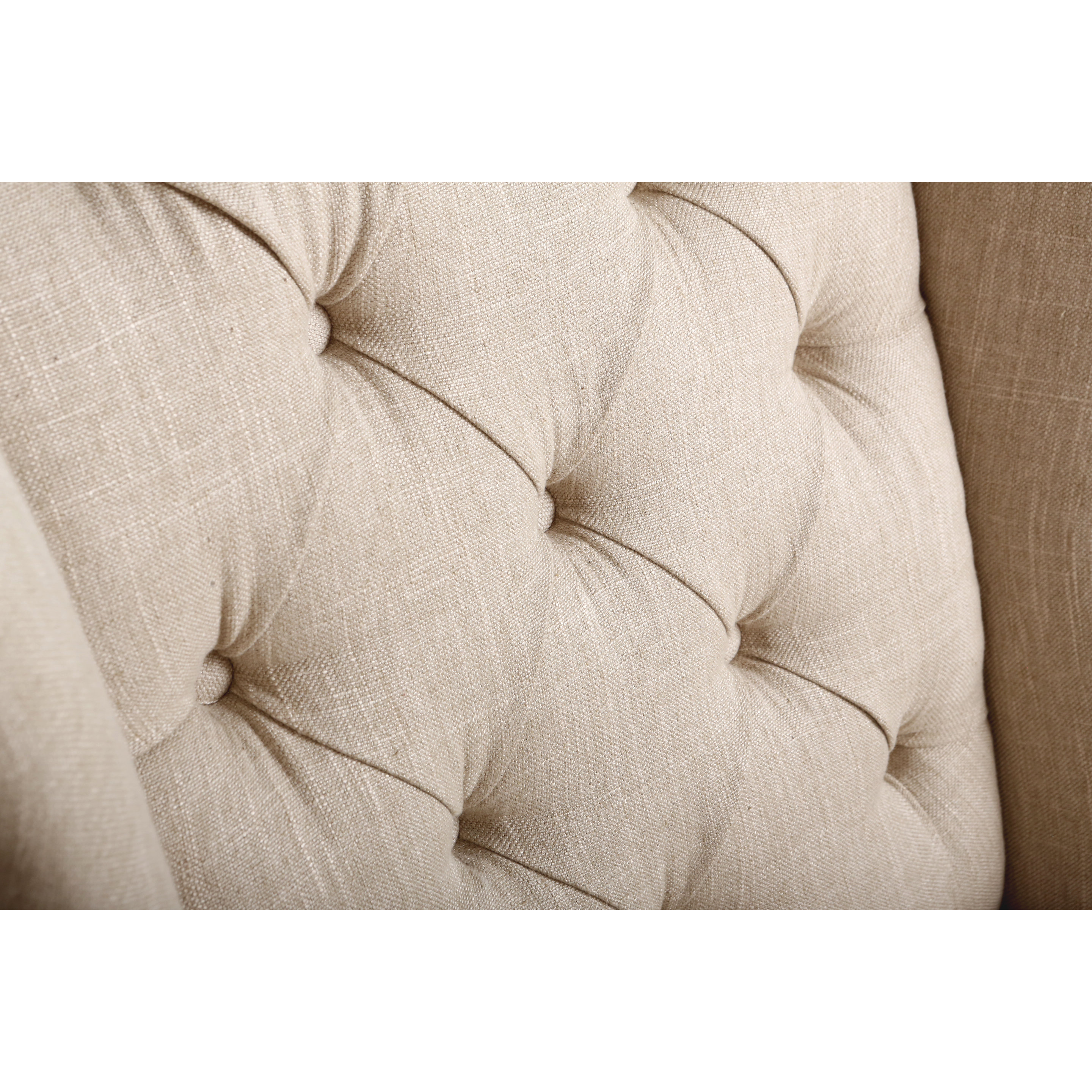 Abbyson Sierra Tufted Cream Linen Wingback Dining Chair Com