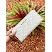 Michael Kors Jet Set Travel Continental Wallet Long Vanilla Signature Mk