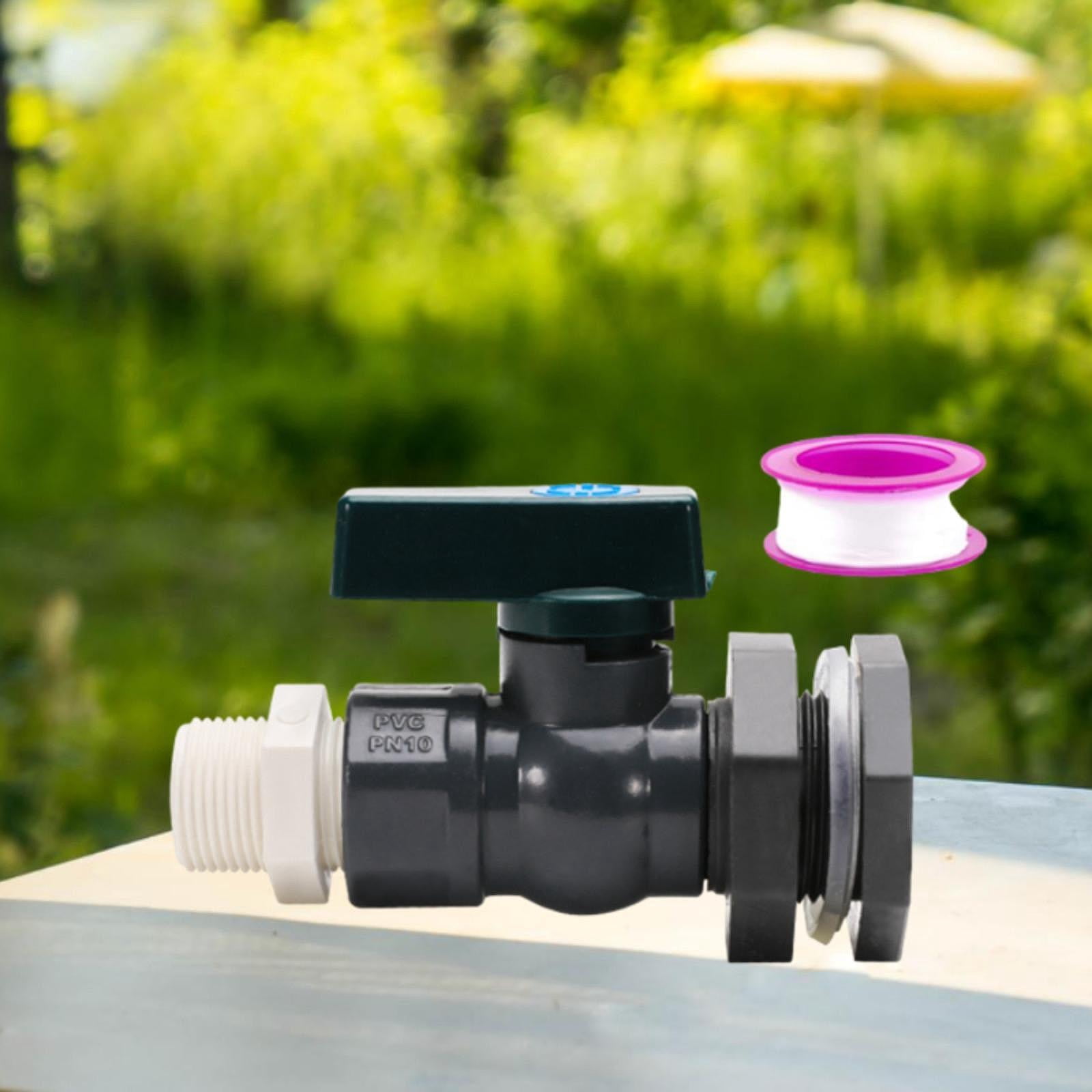 MAGIDEAL 6x3/4inch PVC Water Container Rain Barrel Spigot for Garden Barrel Pools Tubs With White Silk