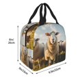 thumbnail image 2 of Yiaed Cute Prairie Sheep Herd Print Insulated Lunch Bag Reusable Cute Tote Lunch Box, Leakproof Cooler Lunch Bags for Work Office Travel School Picnic, 2 of 5