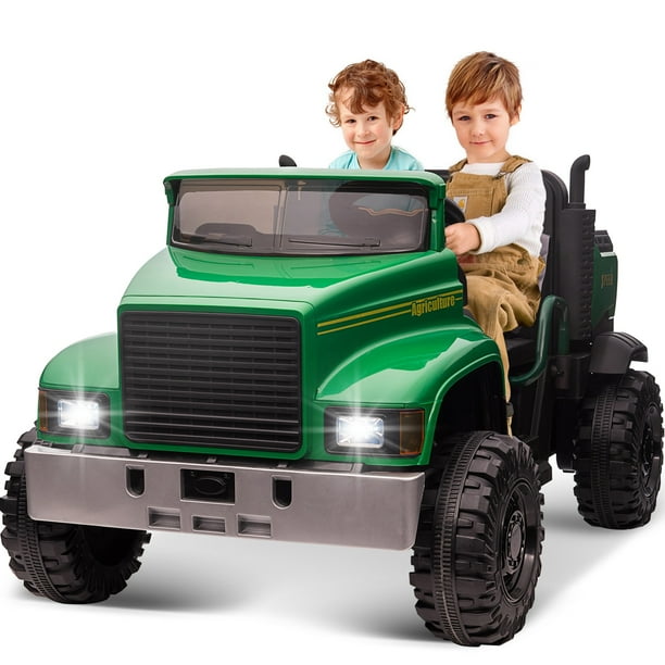 Hikiddo 24V Kids Ride on Dump Truck, 2 Seater Ride on Car Tractor with Remote