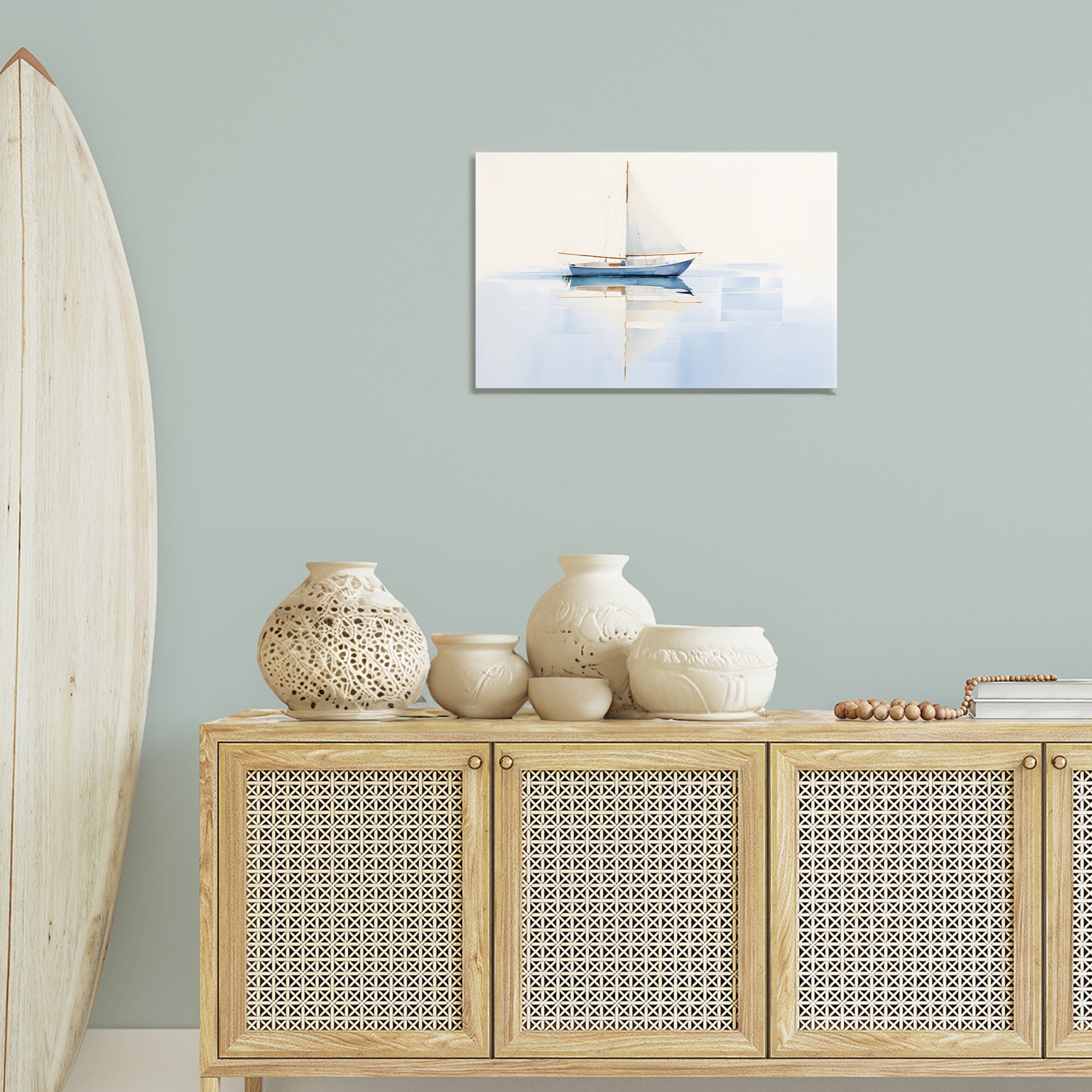 Stupell Industries Reflective Sails View Nautical & Beach Painting Wrapped Canvas Art Print Wall Art, 24 x 16
