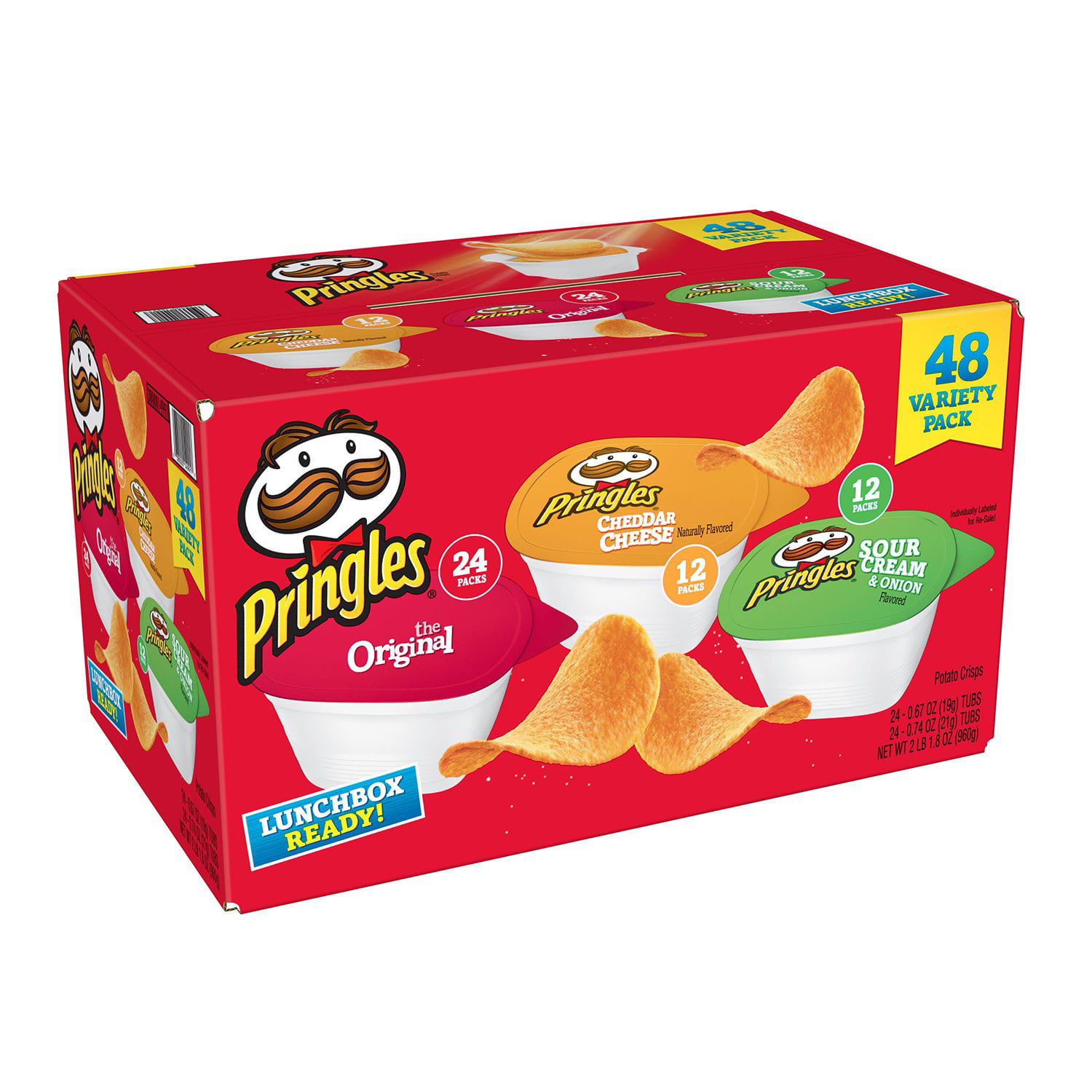 Pringles, KEB14991, Crisps Grab 'N Go Variety Pack, 48 / Box - Walmart ...