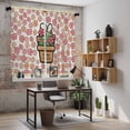 thumbnail image 5 of Easter Kitchen Curtains 63 Inch Length, Bunny Ears Spring Pink Flowers Potted Plant Rustic Tiers Curtains for Living Room Berdoom Bathroom, Light Filtering Drapes Window Treatment 2 Panels 42"Wx63"L, 5 of 8