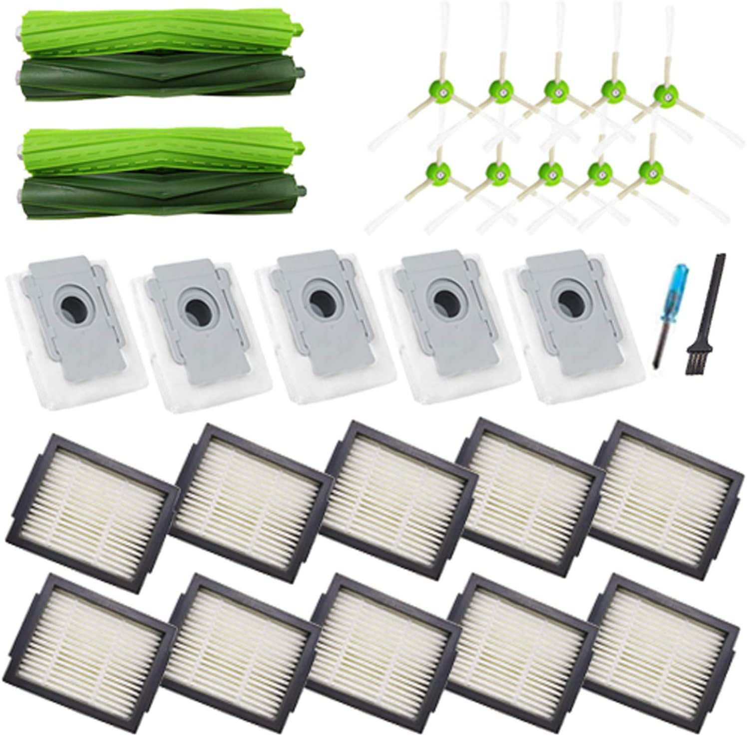 i3 Vacuum Cleaner Replacement HEPA Filters Brushes Kit for iRobot Roomba i7 i6 