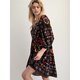 thumbnail image 5 of Vestido Corto Estampado de Larga con Cuello en V para Mujer, Estilo Bohemio Informal y Holgado, Ideal para la Playa. Negro M, 5 of 9