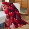 thumbnail image 4 of Aufmer Valentine‘s Day Blanket, Flannel Throw Blanket with Love Heart Pattern, Soft Cozy Couch Blanket for Bedroom, Sofa, Warm Washable Small Blanket for Women, Romantic Holiday Gift for Girlfriend, 4 of 7