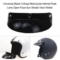 thumbnail image 3 of Universal Black 3-Snap Motorcycle Helmet Peak Lens Open Face Sun Shade Visor Shield, 3 of 7