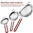 thumbnail image 2 of 8/10/14cm Flour Sieve Stainless Flour Sieve with Long Handle 2 Layer 30 Fine Mesh Strainer Sifter Coffee Fruit Egg Filter 14cm, 2 of 9
