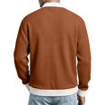 thumbnail image 6 of Men Waffle Sweatshirt Casual Long Sleeve Polo Shirts Loose Lightweight Pullover Tops Fashion Fall Clothes, 6 of 8
