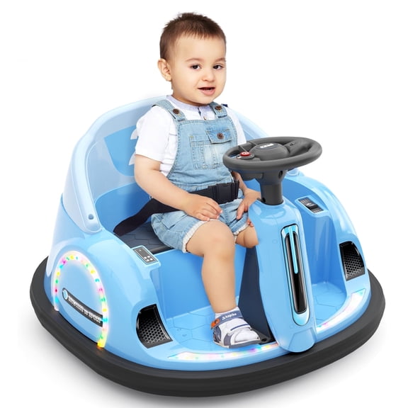 XJD 12V Electric Ride-On Bumper Car for Children Aged 1.5–6 Years: Remote-Controlled, Bluetooth-Enabled Audio System, Three-Speed Adjustment, and DIY License Plate.