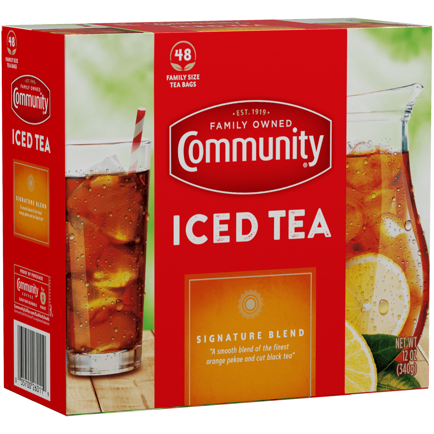 Community® Coffee Signature Iced Tea Bags, Family Size, 48 Ct Box