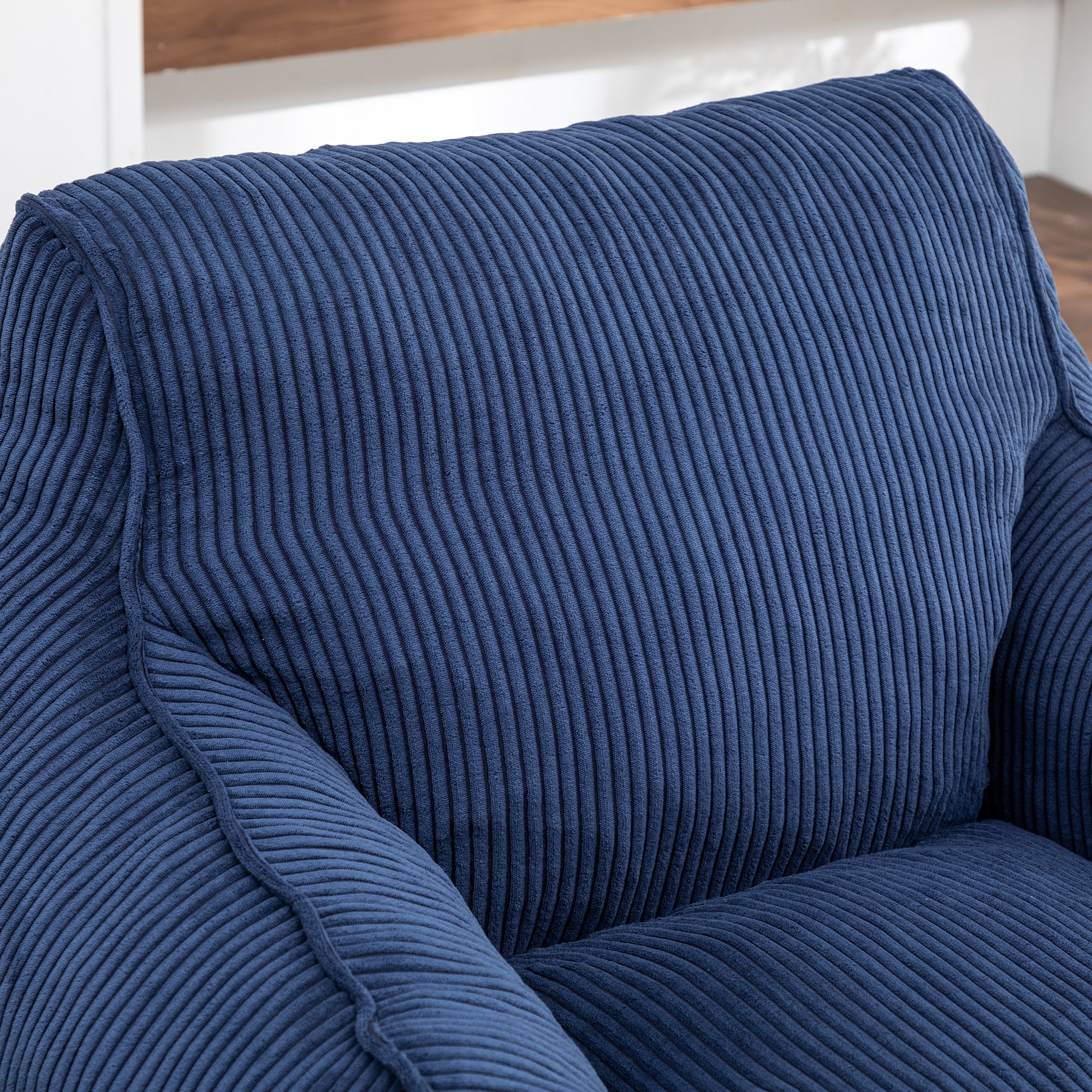 Giant Bean Bag Chair Sofa for Adults and Teens - Comfy Corduroy Large Bean Bag with Armrests for Bedroom, Living Room, Adult Lazy Sofa Couch Chair with Filler Included