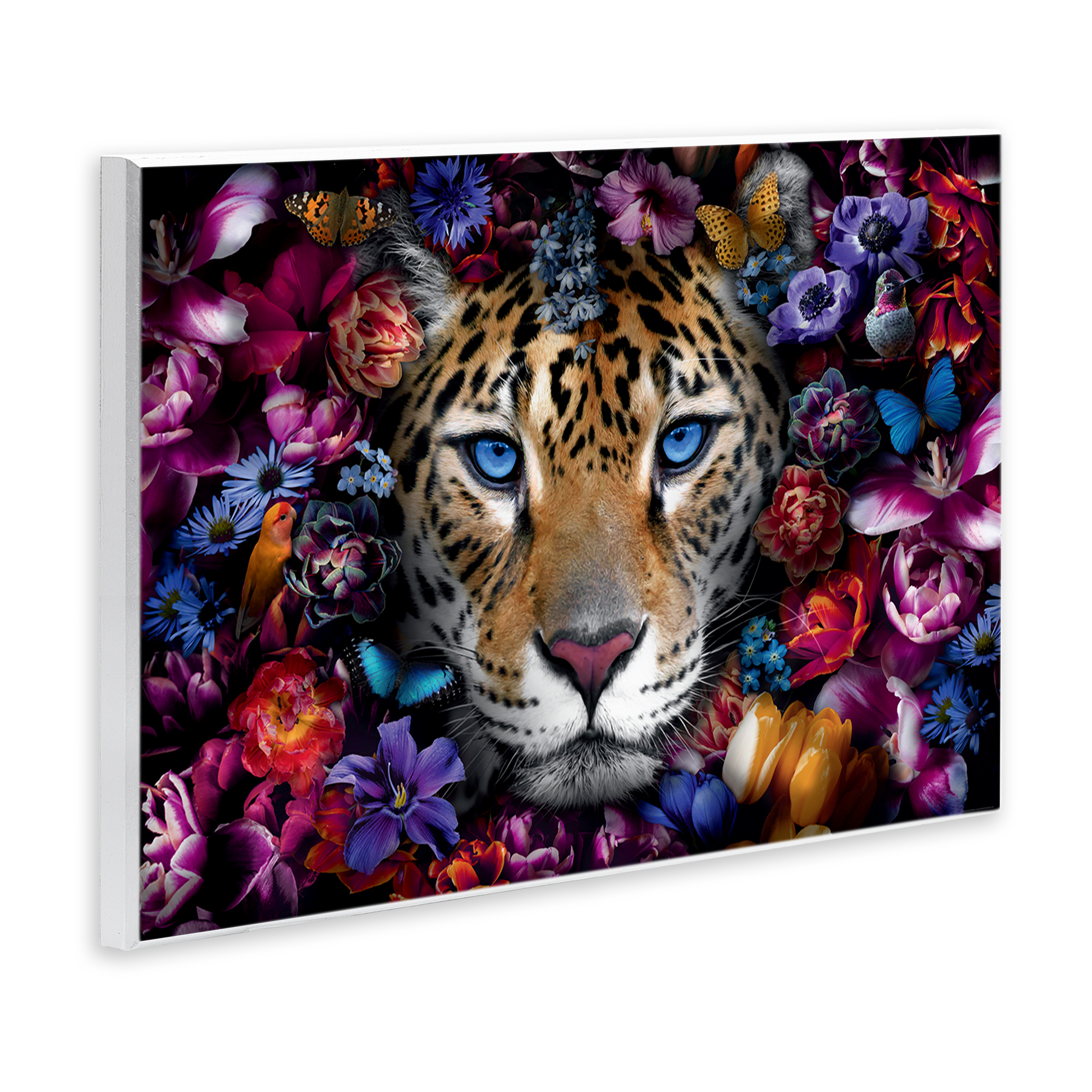 Stupell Industries Piercing Leopard Gaze Plants & Flowers Painting Unframed Art Print Wall Art, 15 x 10
