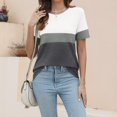 thumbnail image 5 of ameIAEA Summer Short Sleeve Tops for Women Round Neck Color Block Casual Loose Tee Shirts, 5 of 6