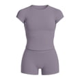 thumbnail image 3 of Womens 2 Piece Workout Short Set for Casual Summer Outfits 2 Piece Short Matching Clothing Set, Summer Gym Yoga Going Out(Grey,XL), 3 of 3