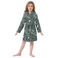 thumbnail image 6 of FORMRS Niños Bathrobe Unisex Hooded Robe Soft Plush Pajamas Sleepwear, Size 10-12T, Floral Forest Scene, 6 of 7