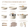 thumbnail image 2 of Carote 27-Piece Nonstick Cookware Set, Pots and Pans Set with Detachable Handle, Induction Compatible, Oven & Dishwasher Safe, White, 2 of 8