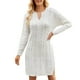thumbnail image 1 of Vestido de punto de largo medio para mujer: diseño liso con abertura, estilo jersey, abrigado para el invierno (tallas S-XXL), 1 of 5