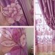 thumbnail image 4 of Cortina De Gasa Cortina de ventana de sombreado de gasa de tul floral (púrpura claro, 4 of 5
