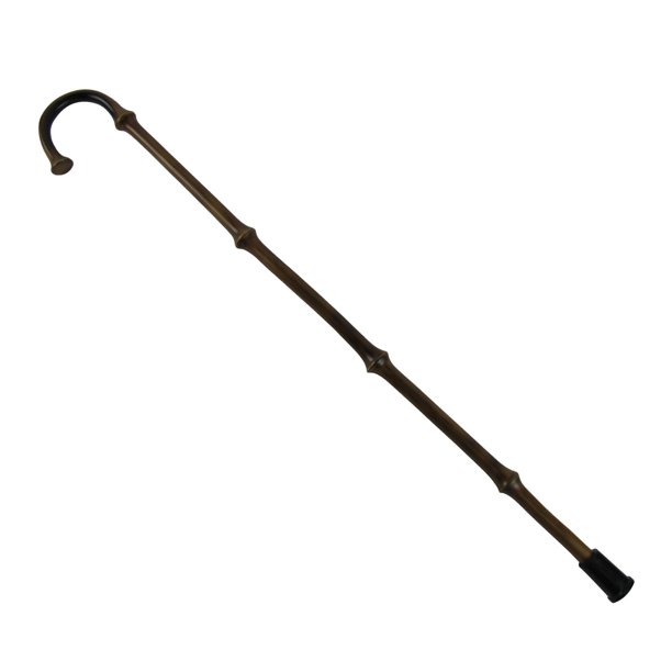 Genuine Bamboo Wood Cane Wooden Shaft Curved Handle Gentleman's Walking
