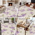 thumbnail image 6 of Spring Flower Area&nbsp;Rug 5x7ft Purple Floral Green Leaf Non-Slip&nbsp;Washable Square&nbsp;Rugs Soft Felt Indoor Floor Mat for Bedroom Kitchen Living Room Bathroom, 6 of 9