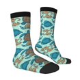 thumbnail image 2 of Goofa Turtles And Seahorses Printed Men's Crew Socks, Soft Durable Breathable Moisture-Wicking with Odor Control Cotton socks, 2 of 9