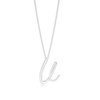 ANGARA Lowercase "V" Initial Pendant Necklace in Platinum | Jewelry Gift for Her | Wedding Anniversary