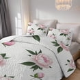 thumbnail image 4 of Davulos Quilt Set Queen Size,3 Pieces Flowers Reversible Quilt Bedding Set Vintage Microfiber Summer Bedspread Bed Coverlet for Women Man, 4 of 8