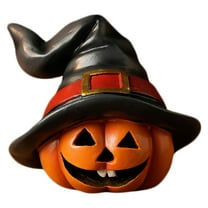 Ornament-Halloween Decorations-Witch Hat Pumpkin Figurine – Halloween & Christmas Photo Prop Cute Table Décor & Craft Supply