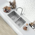 thumbnail image 2 of Stylish Undermount 33" Stainless Steel Double Bowl 60/40 Kitchen Sink with Grids & Strainers S-322XG, 2 of 12