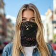 thumbnail image 3 of Unique Bargains 1 Pc Neck Gaiter Soft Flower Face Cover Black, 3 of 6