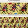 thumbnail image 2 of Soimoi Cotton Poplin Fabric Leaves, & Peony Floral Printed Fabric 1 Yard 56 Inch Wide, 2 of 7