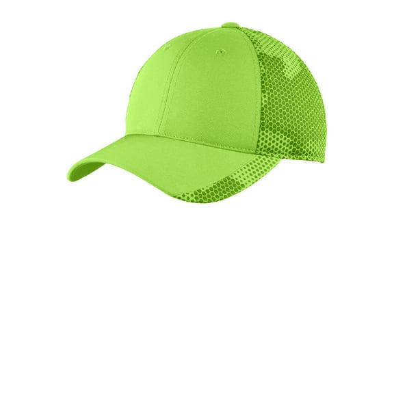 Sport-Tek CamoHex Cap-One Size (Lime Shock)