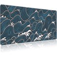 thumbnail image 1 of Abstract Ocean Waves Extended Gaming Mouse Pad - Large Mousepad, Stitched Edges, Anti-Slip Rubber Base, Ideal for Gaming, Home Office, 35.4x15.7 Inches, 1 of 6