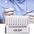 thumbnail image 2 of Fresa de diamante, 10 piezas CR-22F Odontología Brocas de diamante dentales inoxidables Fresas de diamante Taladros construidos para durar, 2 of 6