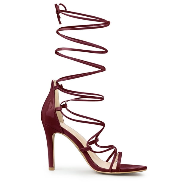 Lace up burgundy clearance heels