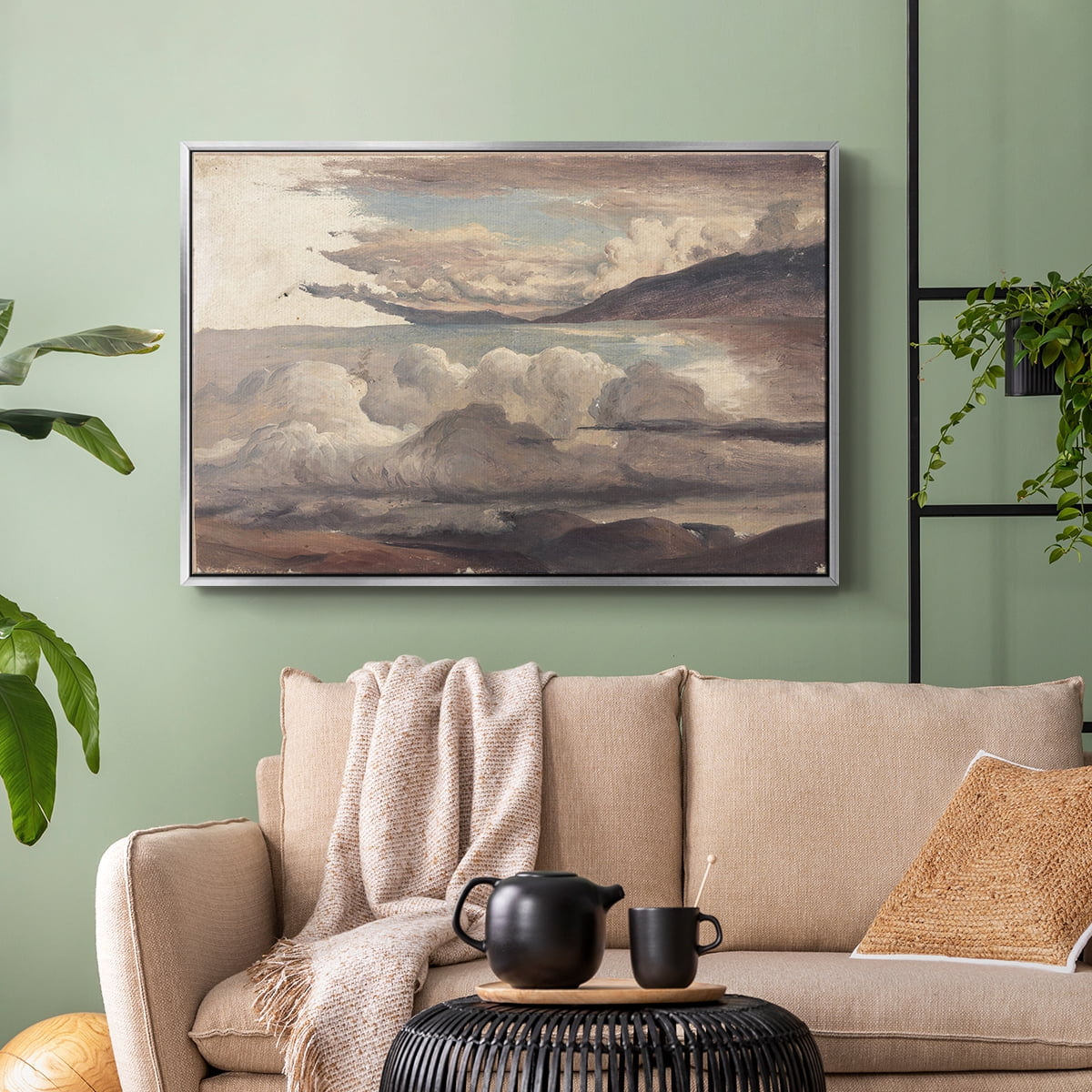 Vintage Landscape-CCCLXXI By Wexford Home Framed in Silver Wood Gallery Wrapped Canvas 27 in. x 41 in.