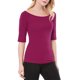 thumbnail image 4 of INSPIRAR CHIC Camisetas de Mujer de Cuello Barco para el Día de la Madre, de Media Manga, Ajustadas, Suaves, Talla 3XL, Fucsia, 4 of 7