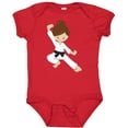 thumbnail image 3 of Inktastic Karate Girl, Cute Girl, Black Belt, Brown Hair Girls Baby Bodysuit, 3 of 5