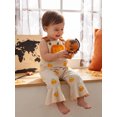 thumbnail image 6 of RUINIXCW Toddler Baby Girl Halloween Outfit Romper Overalls Infant Baby Girl Fall Winter Clothes Ghost Pumpkin Sleeveless Ribbed Bell Bottom Jumpsuit Overalls, 6 of 9